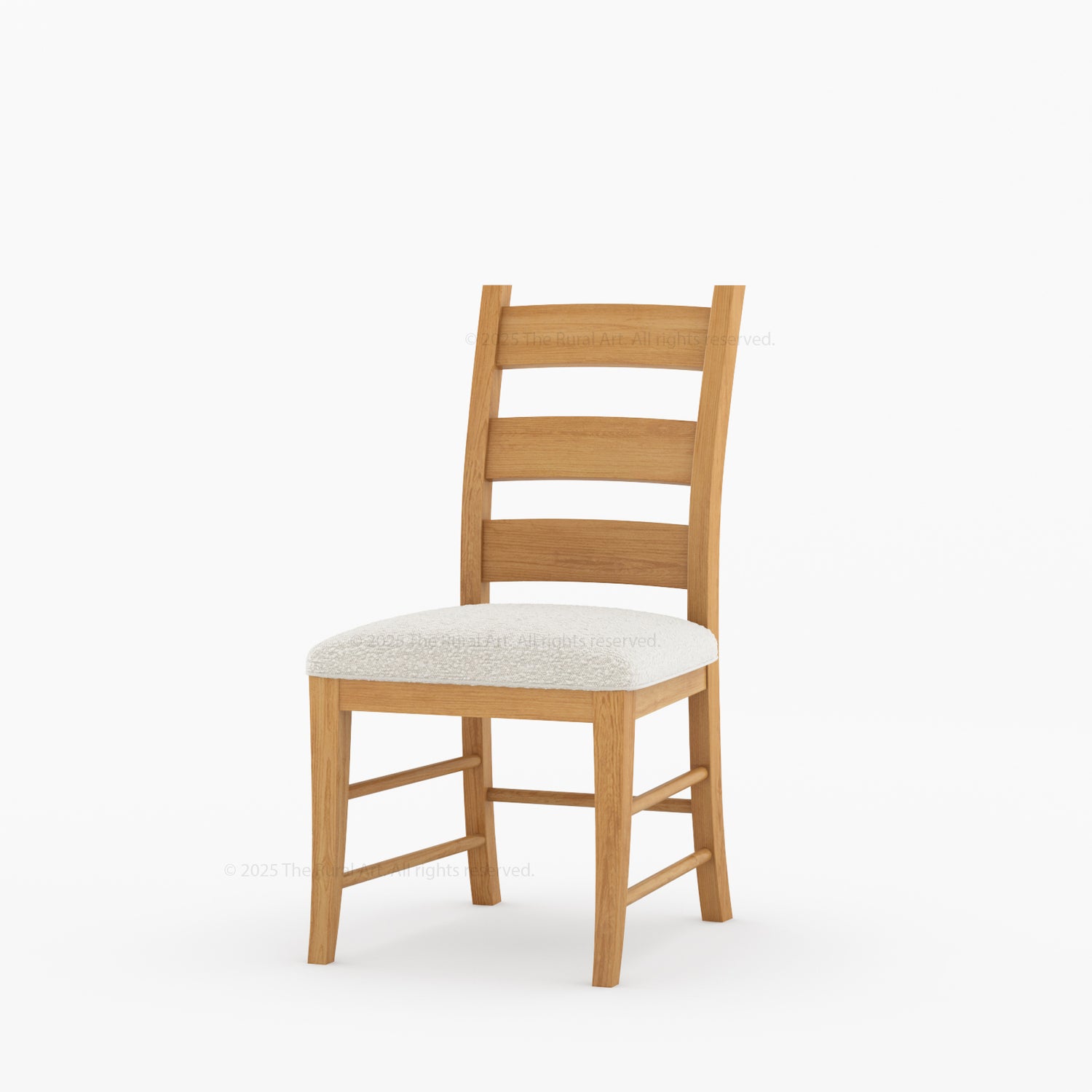 Goldfield Solid Wood Ladder Back Dining Chair with Upholstered Seat