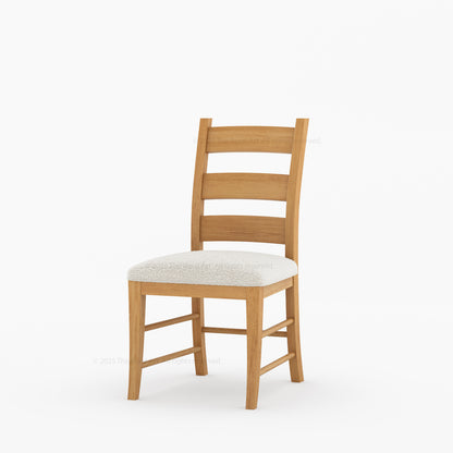 Goldfield Solid Wood Ladder Back Dining Chair with Upholstered Seat