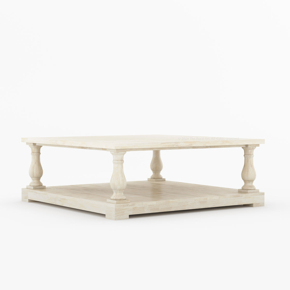 Eureka Modern Two-Tier Solid Wood Coffee Table