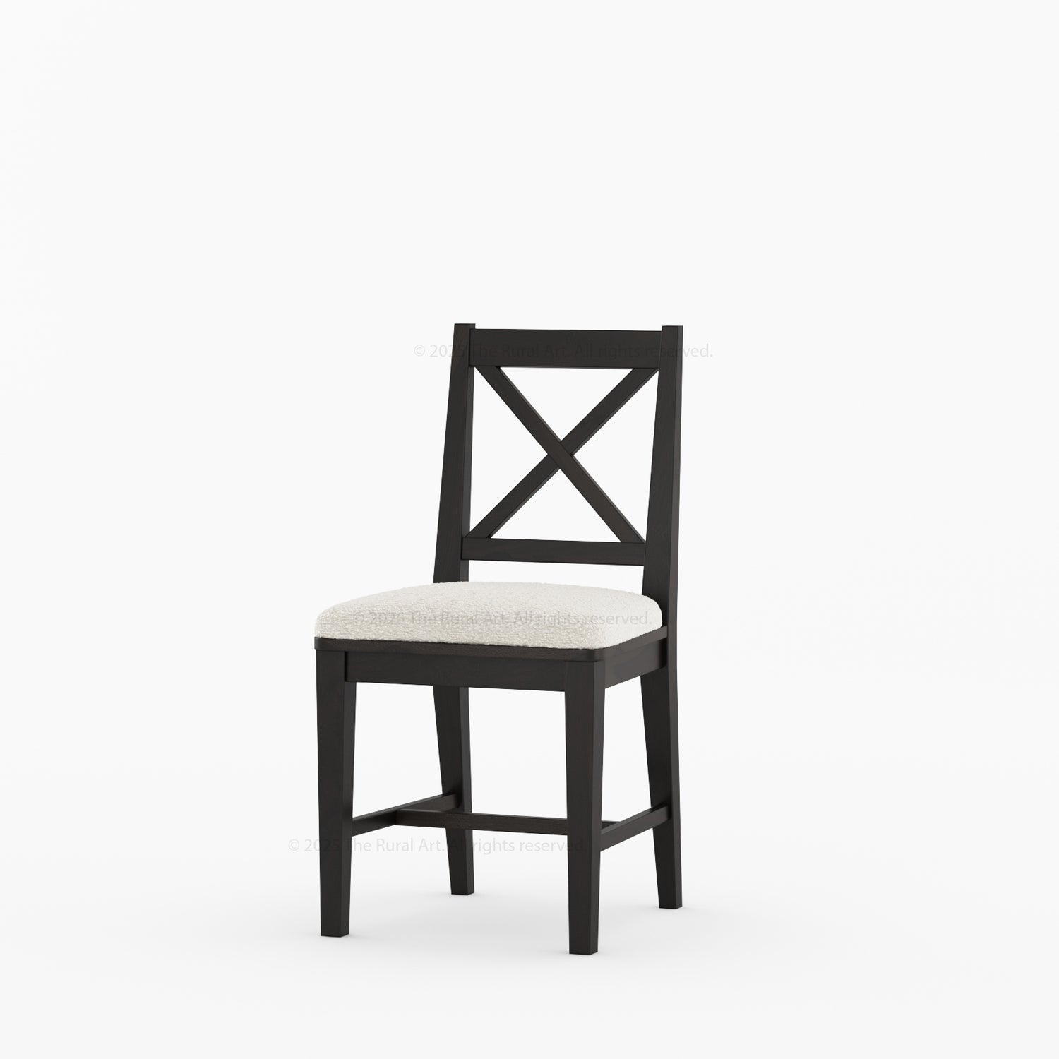 Sherman Solid Wood Dining Chair | X-Back Design with Upholstered Seat