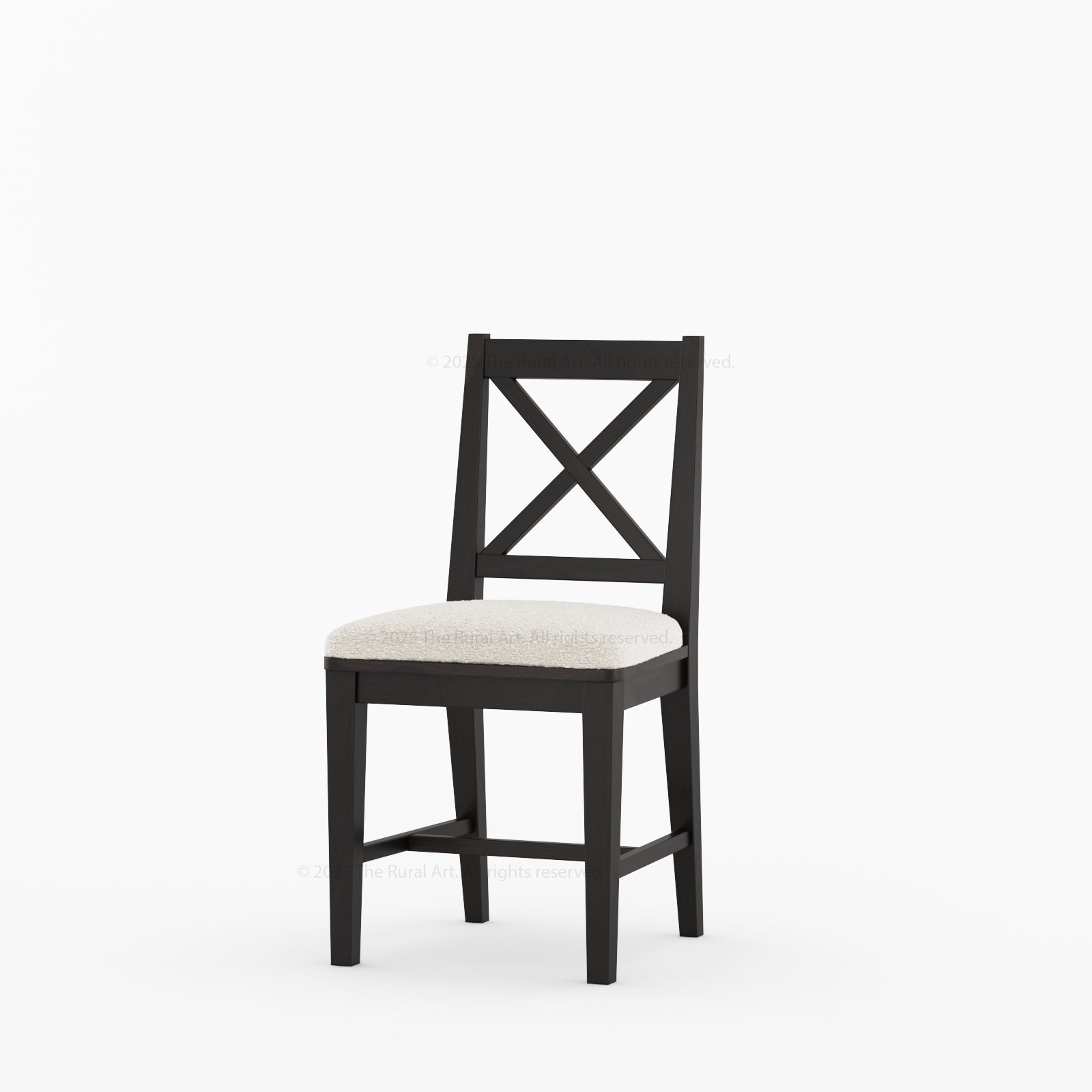 Sherman Solid Wood Dining Chair | X-Back Design with Upholstered Seat