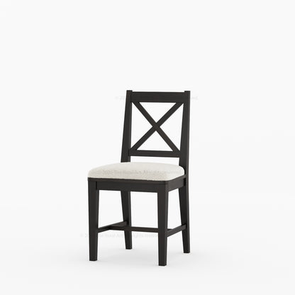 Sherman Solid Wood Dining Chair | X-Back Design with Upholstered Seat