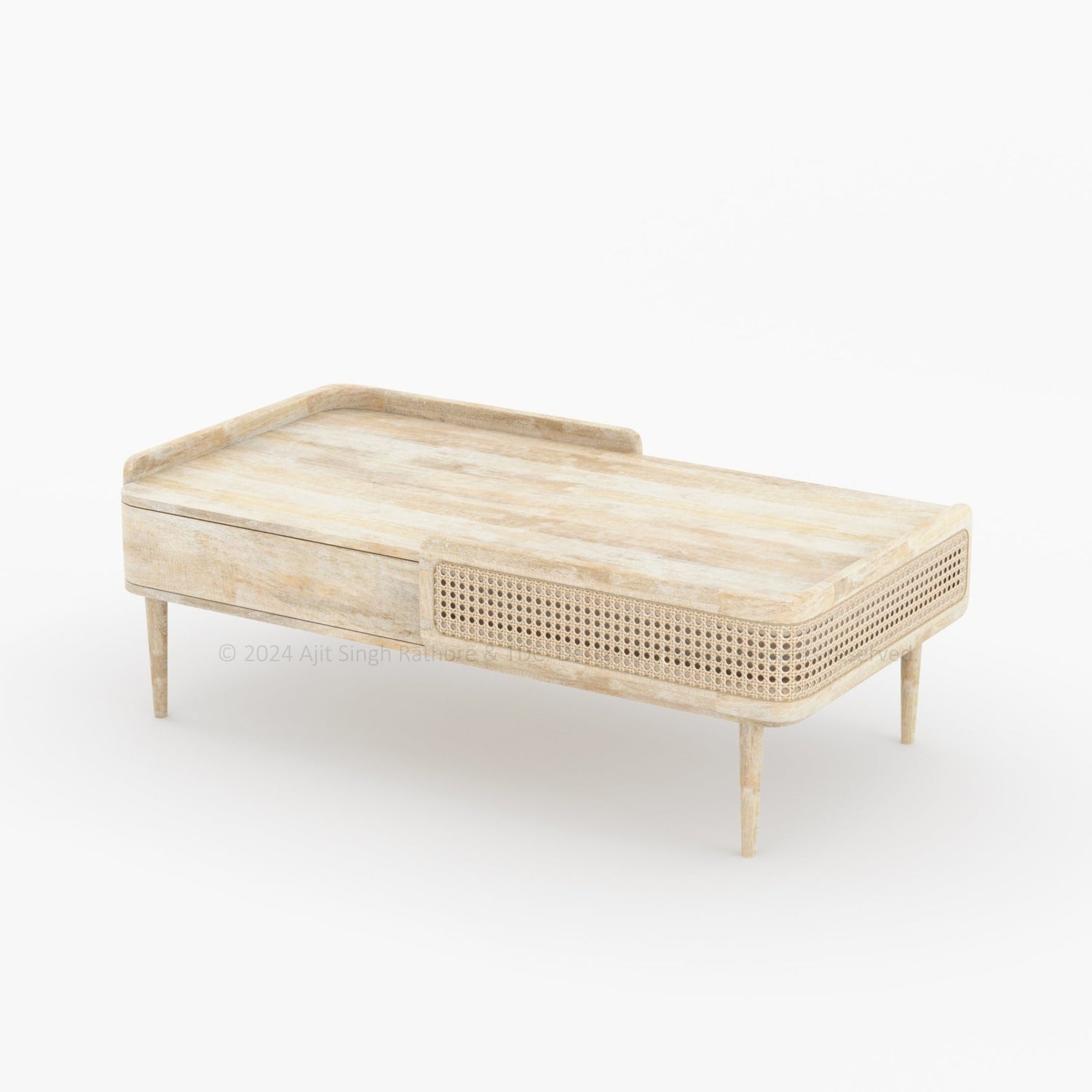 Wayne Rattan-Front Coffee Table with Storage Drawers