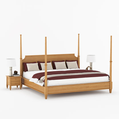 Dothan Heirloom Four-Poster Solid Wood Bed with Sculpted Posts