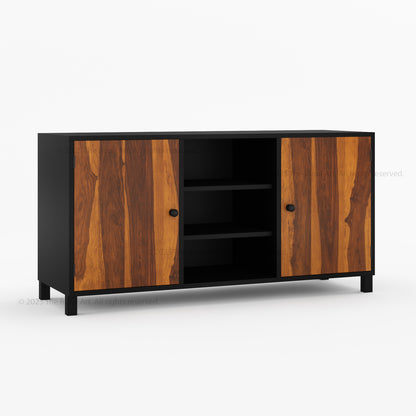 Ashland Real Wood Sideboard Buffet in Dual Tone Black Finish