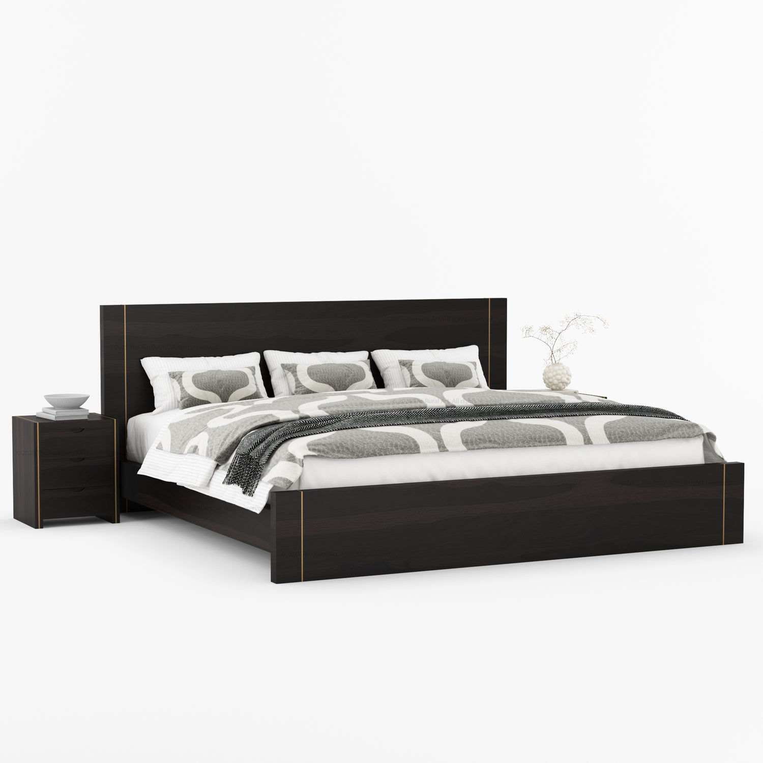 Branson Solid Wood Bedroom Collection with Brass Inlay Detailing