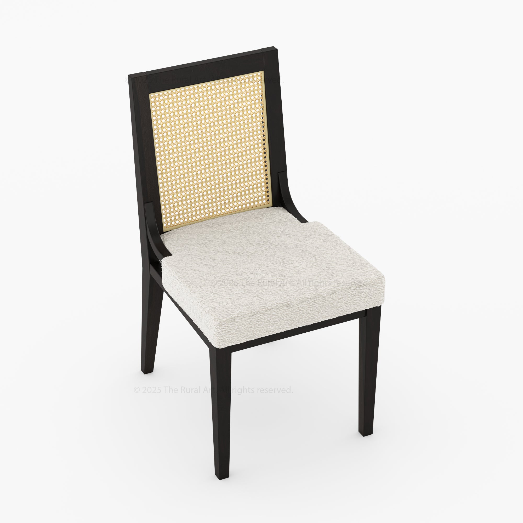 Fairbanks Cane Back Solid Wood Upholstered Dining Chair
