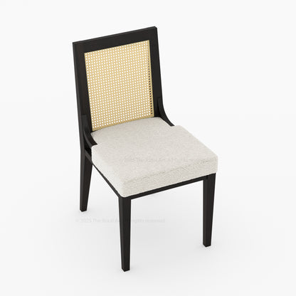 Fairbanks Cane Back Solid Wood Upholstered Dining Chair