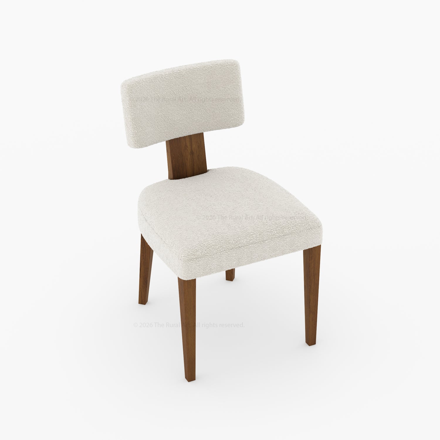 Selma Modern Solid Wood Dining Table Set with Boucle Upholstered Chairs