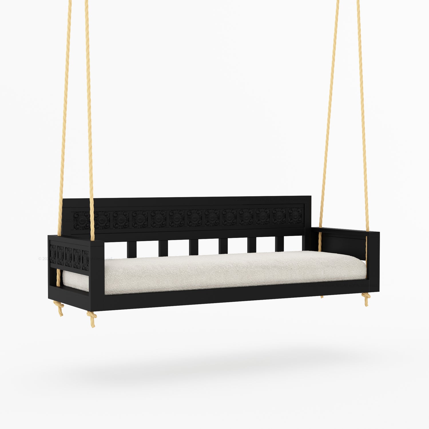 Ocala Hand-Carved Solid Wood Outdoor Porch Swing
