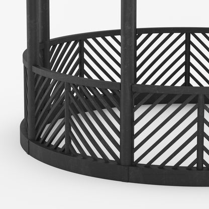 Portsmouth Double-Tier Estate Pavilion Wrought Iron Garden Gazebo