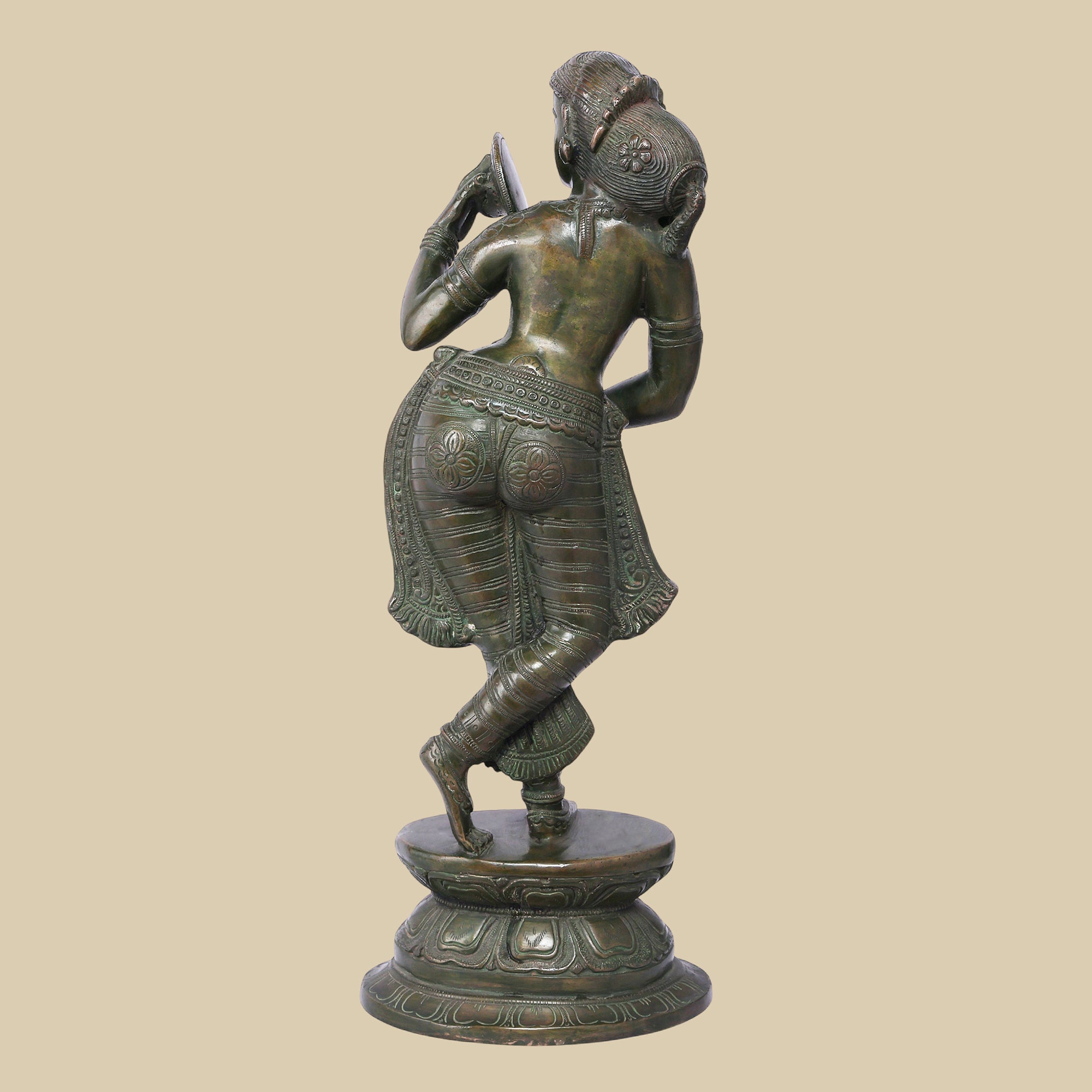 Heritage Brass Woman Figure Sculpture with Mirror