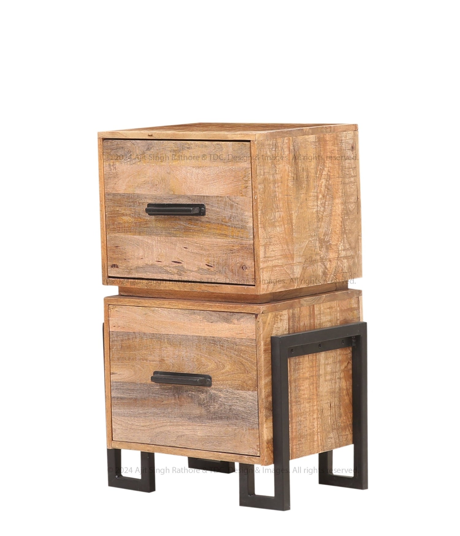Irvington Industrial Solid Wood End Table