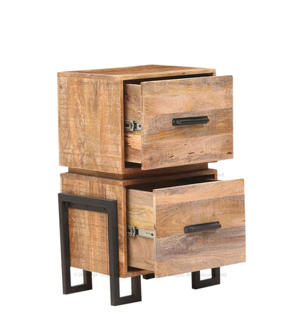 Irvington Industrial Solid Wood End Table