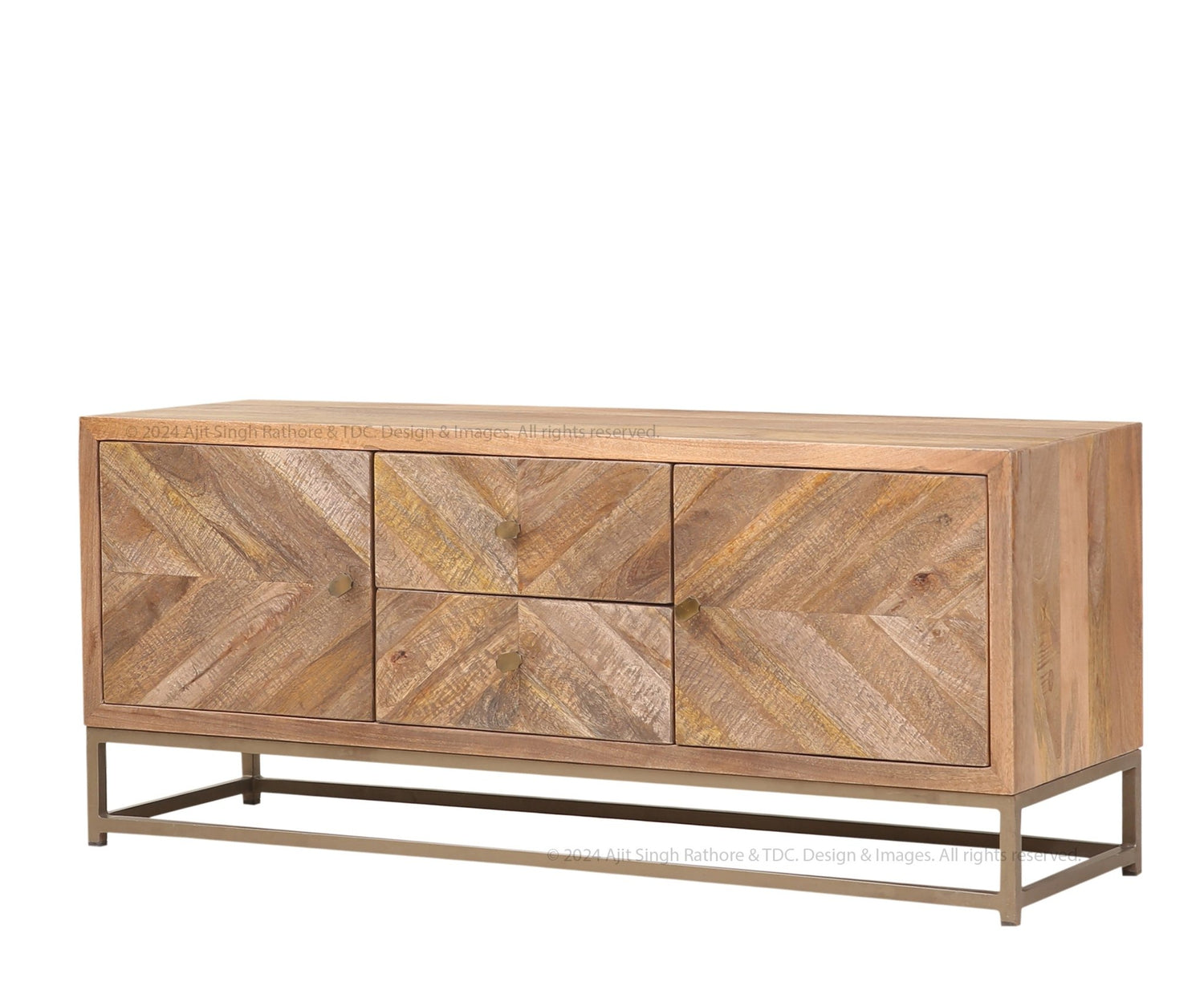 Albany Rustic Solid Wood TV Media Console