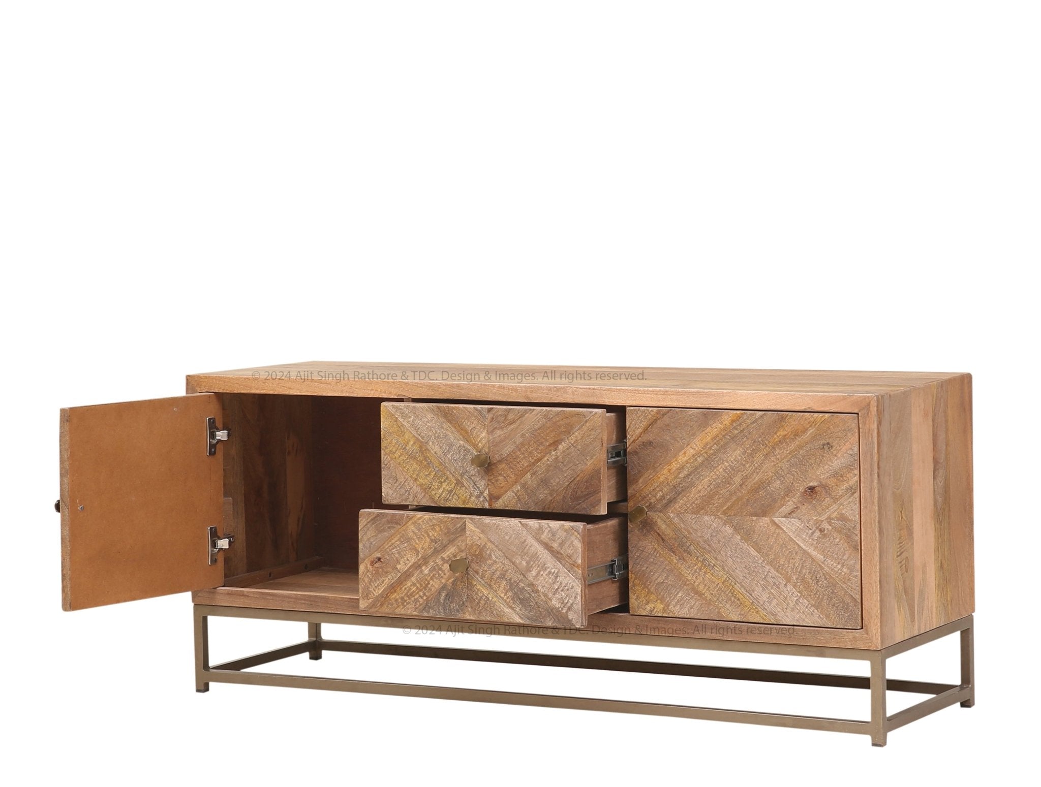 Albany Rustic Solid Wood TV Media Console