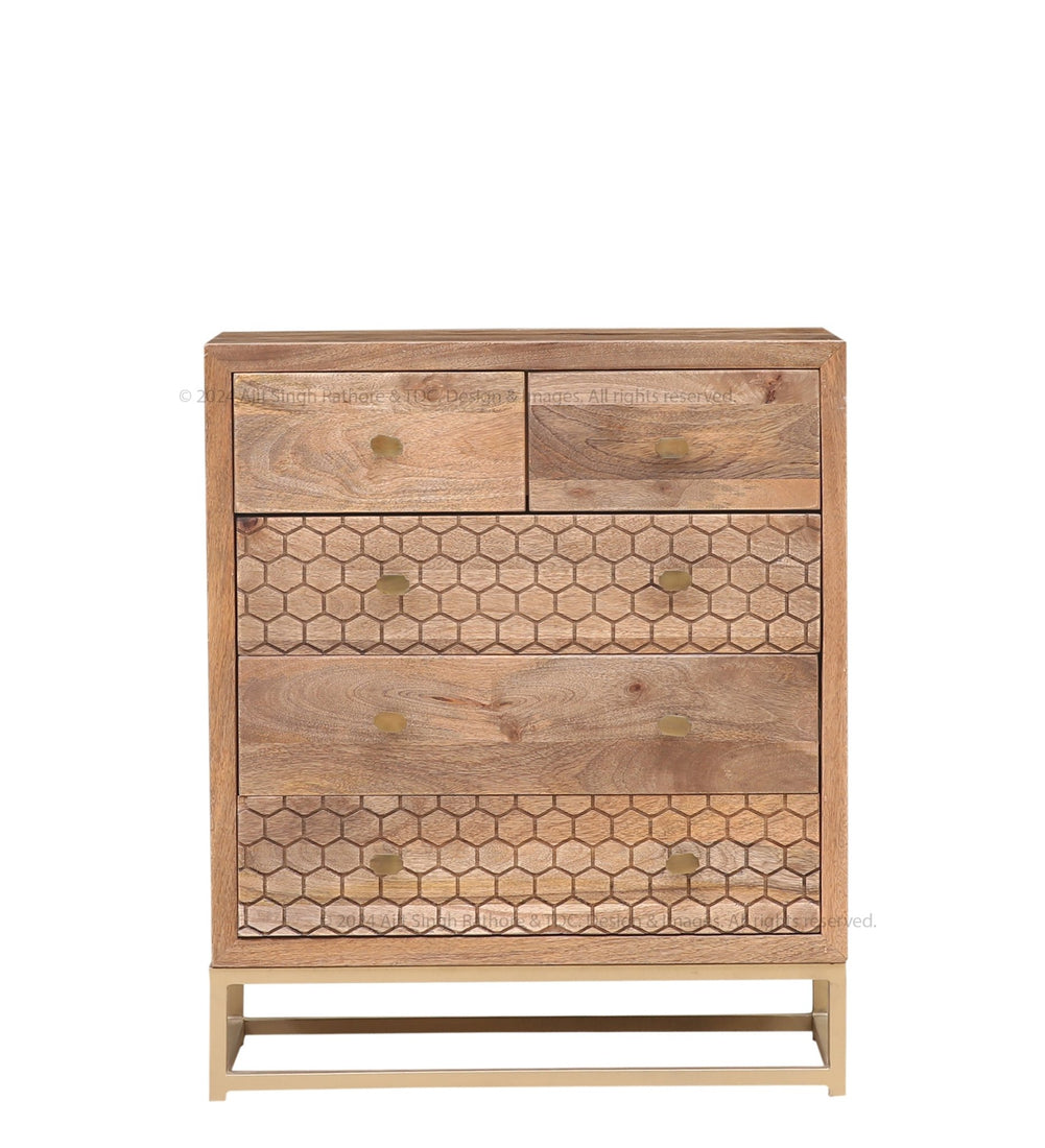 Plainfield Honeycomb Solid Wood Tall Dresser