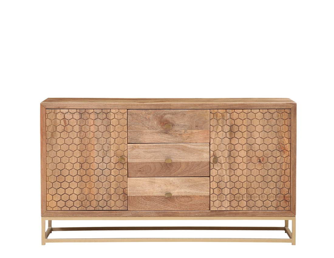 Plainfield Hand Carved Solid Wood Sideboard with Drawers