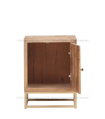 Plainfield Honeycomb Industrial Solid Wood End Table