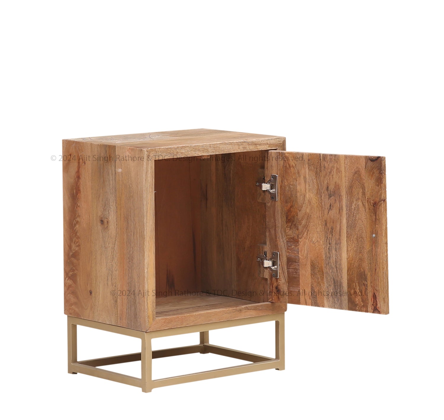 Plainfield Honeycomb Industrial Solid Wood End Table
