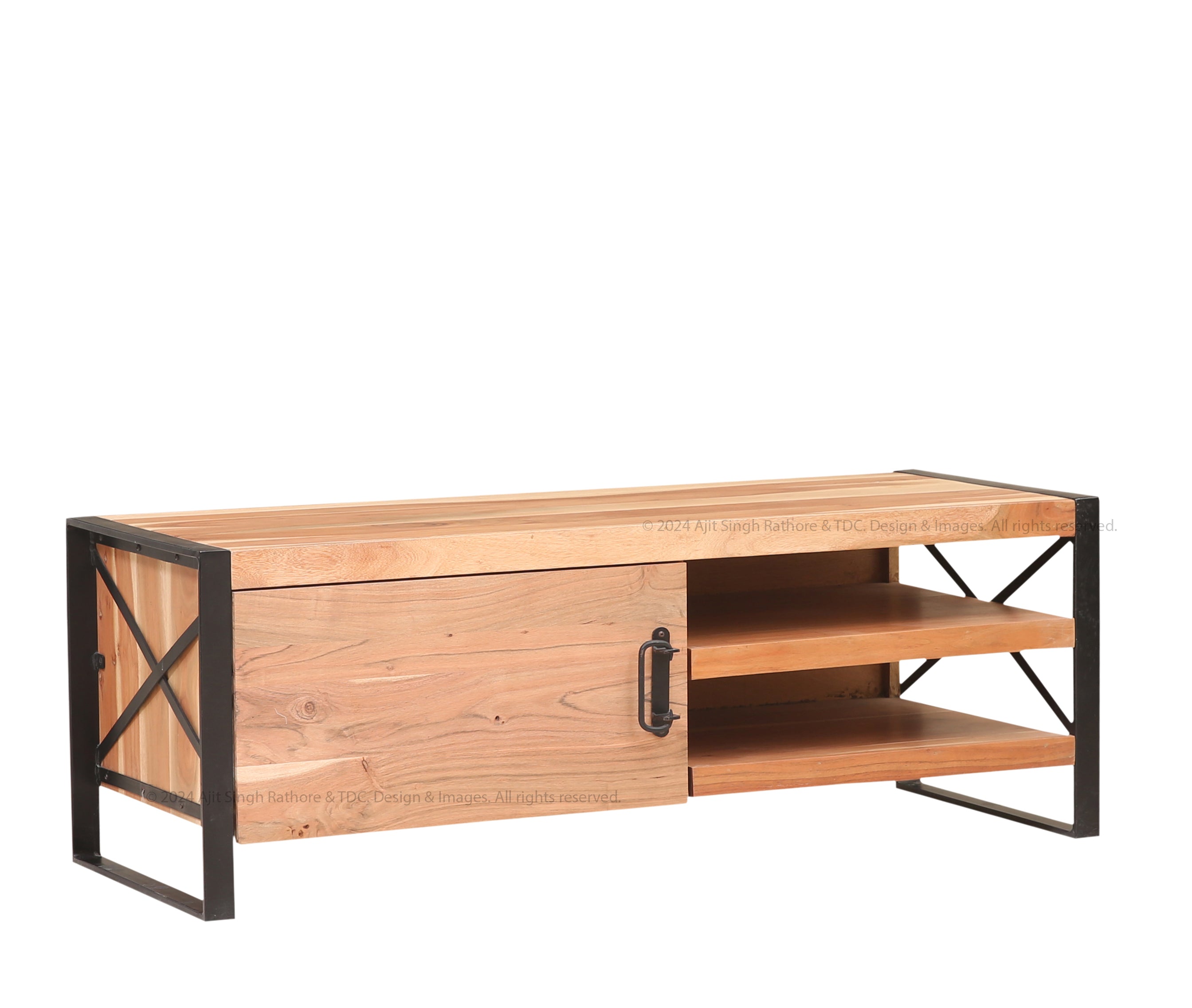 North Ogdensburg - Industrial Solid Wood TV Console