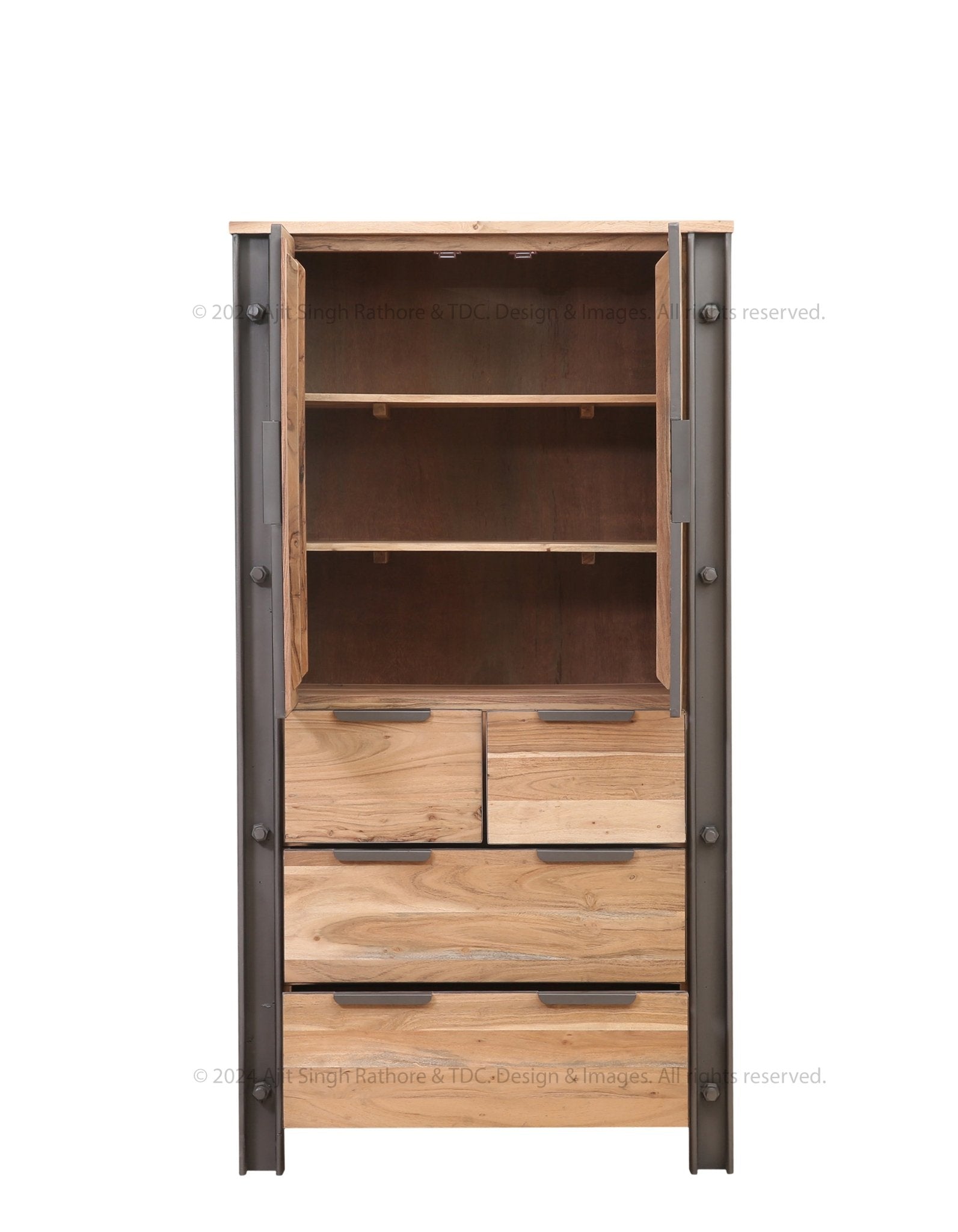 Montclair Solid Wood Industrial Charm Wardrobe