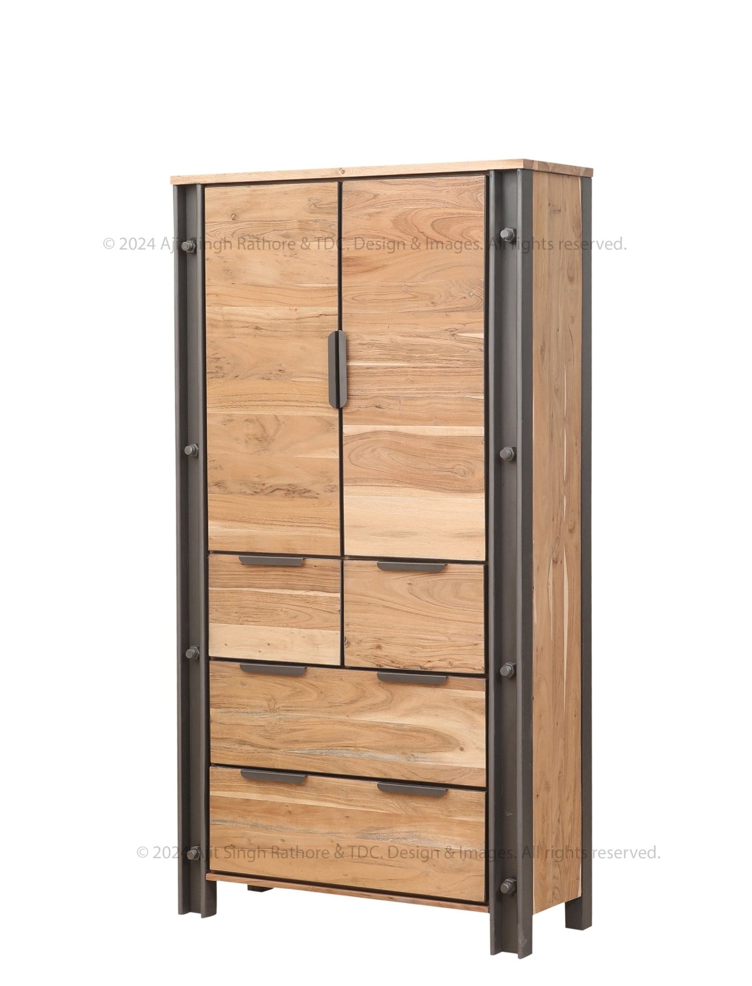 Montclair Solid Wood Industrial Charm Wardrobe