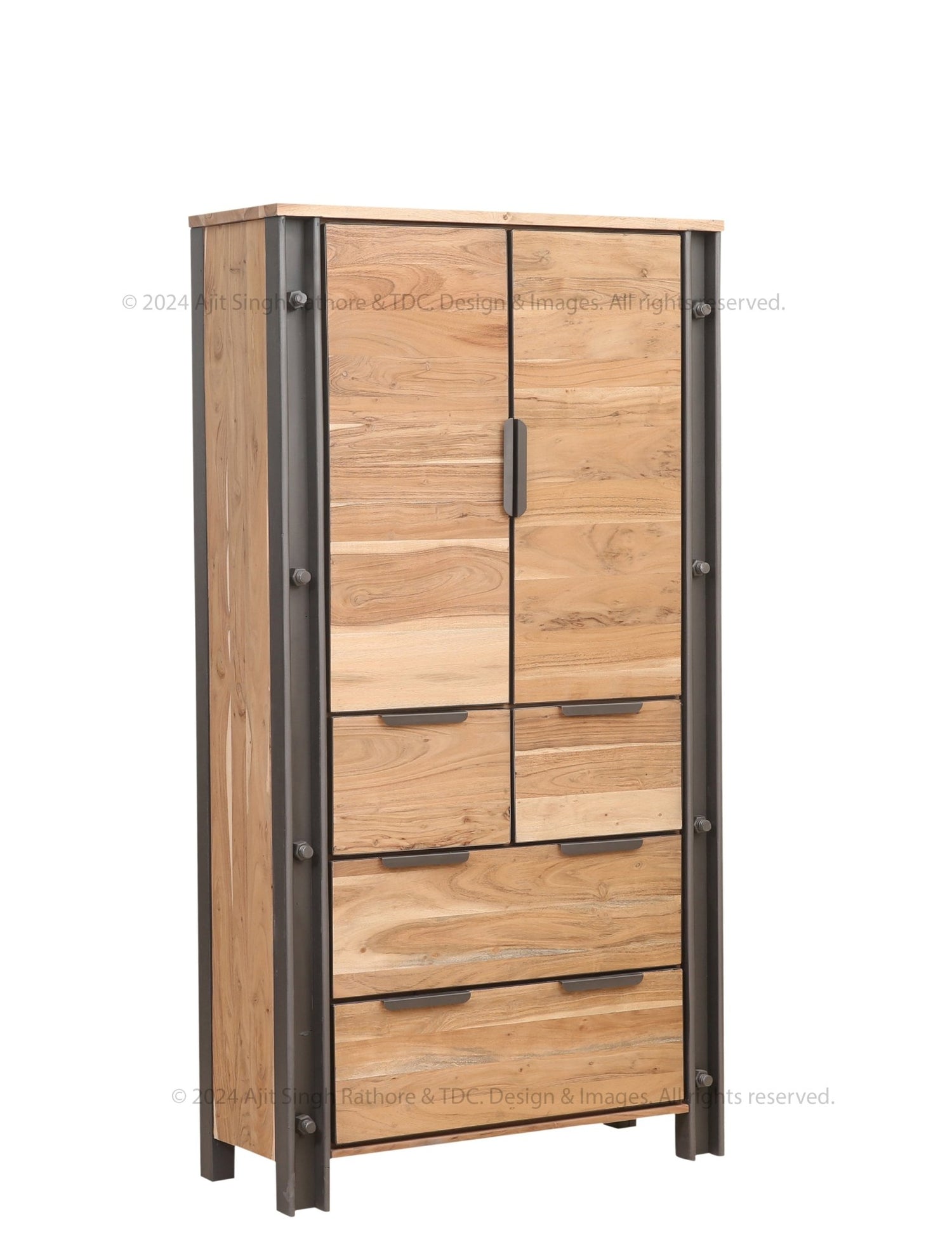 Montclair Solid Wood Industrial Charm Wardrobe