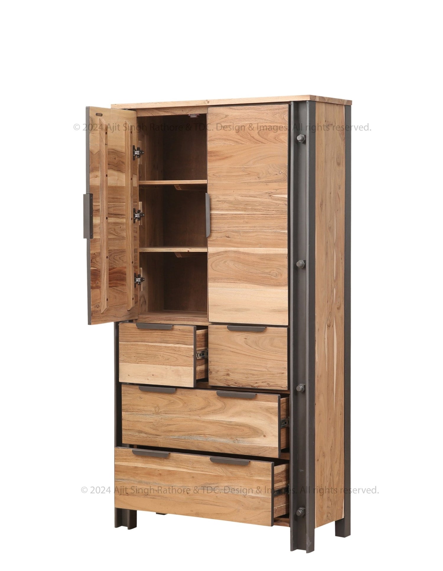 Montclair Solid Wood Industrial Charm Wardrobe