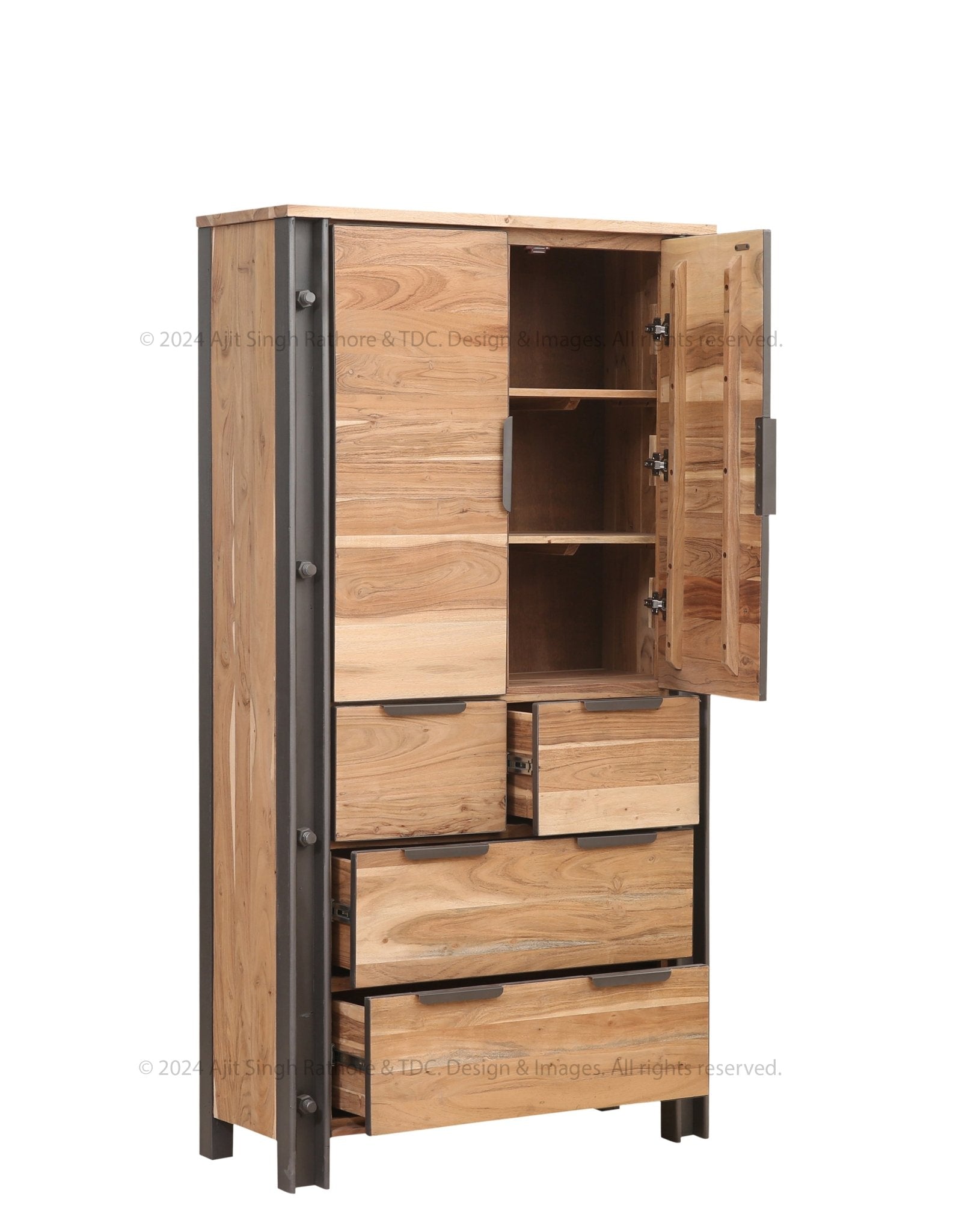 Montclair Solid Wood Industrial Charm Wardrobe