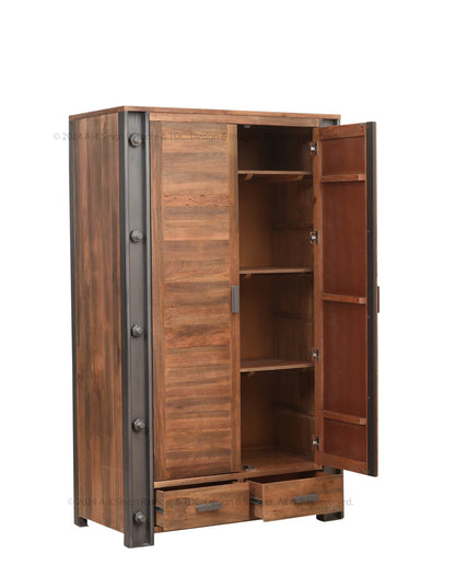 Montclair Industrial Rustic Solid Wood Armoire Wardrobe