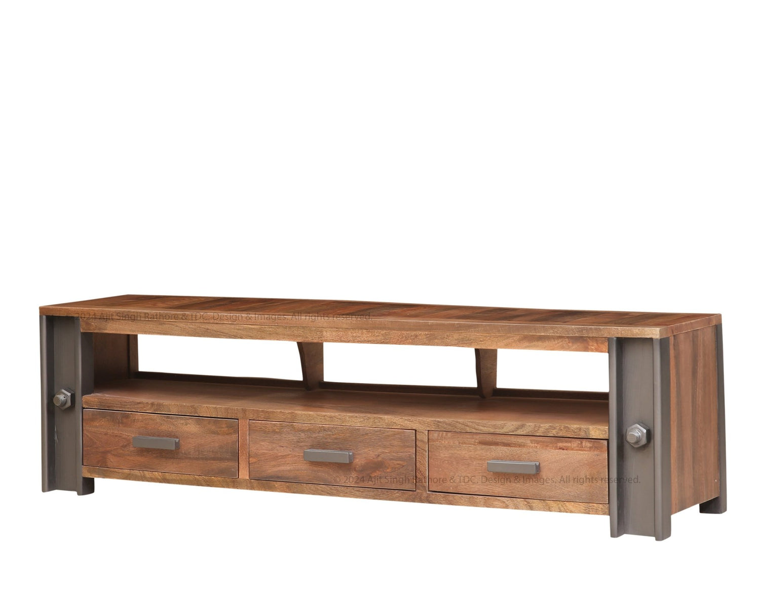 Camden Industrial Solid Wood TV Stand &amp; Media Console