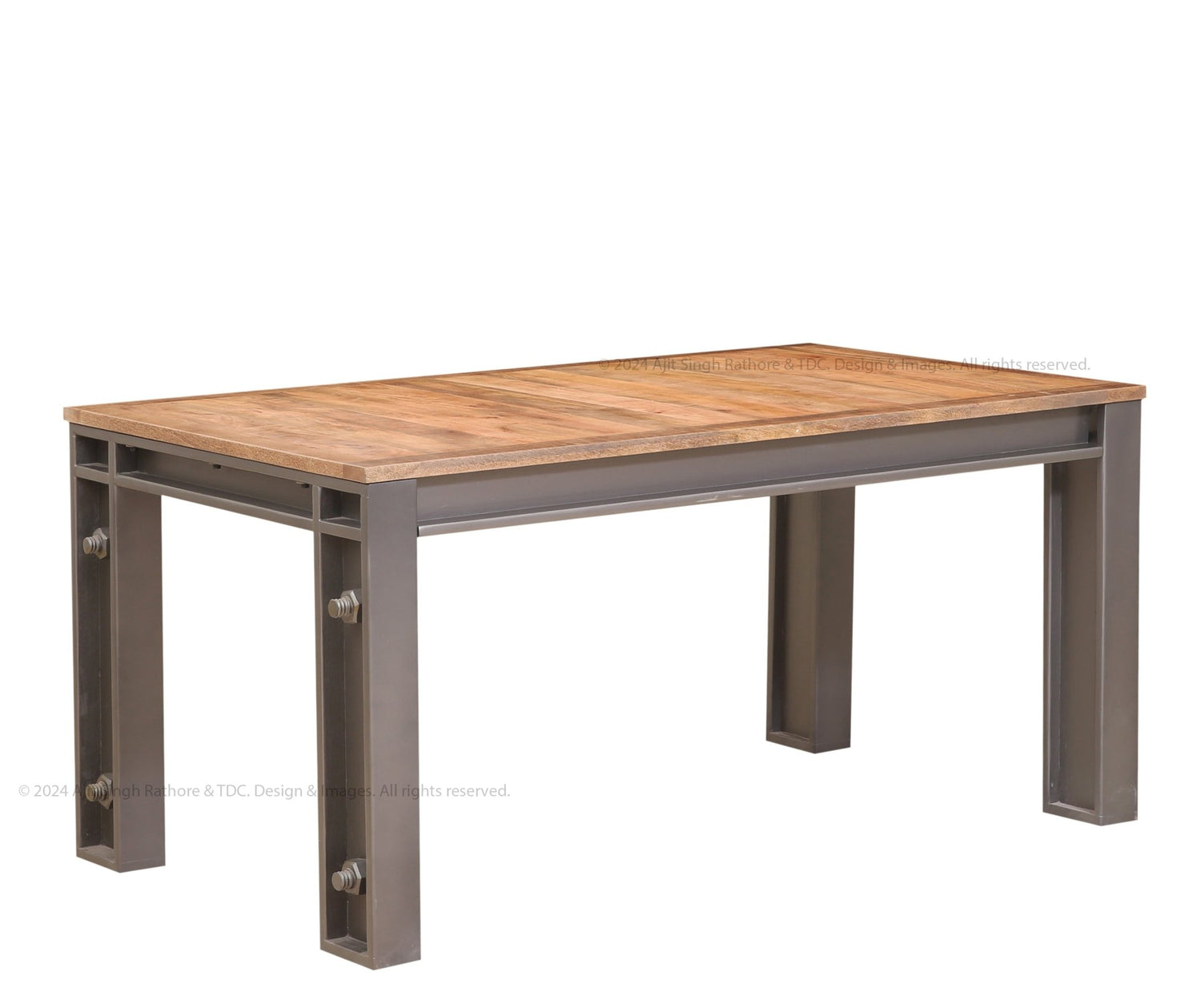 Montclair Rustic Industrial Solid Wood Dining Table