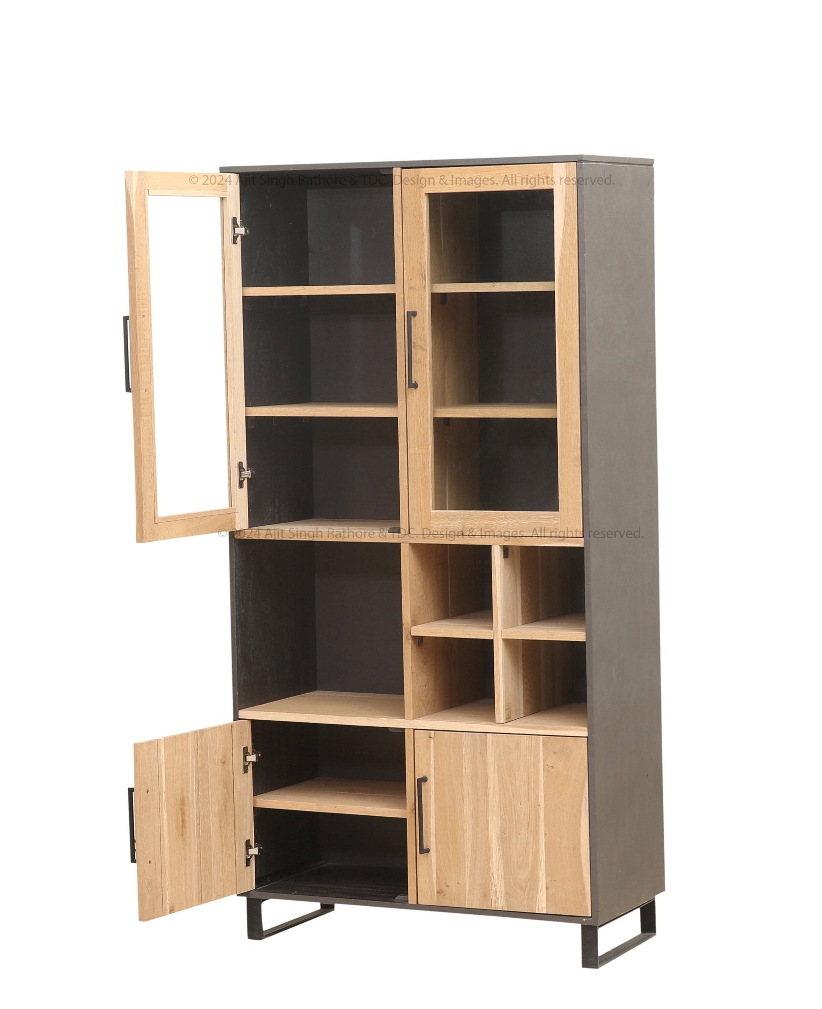 Trenton Industrial Solid Wood Bookcase