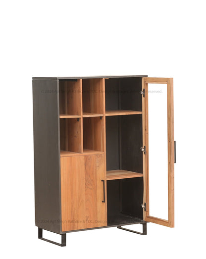 Englewood Industrial Solid Wood Book Shelf