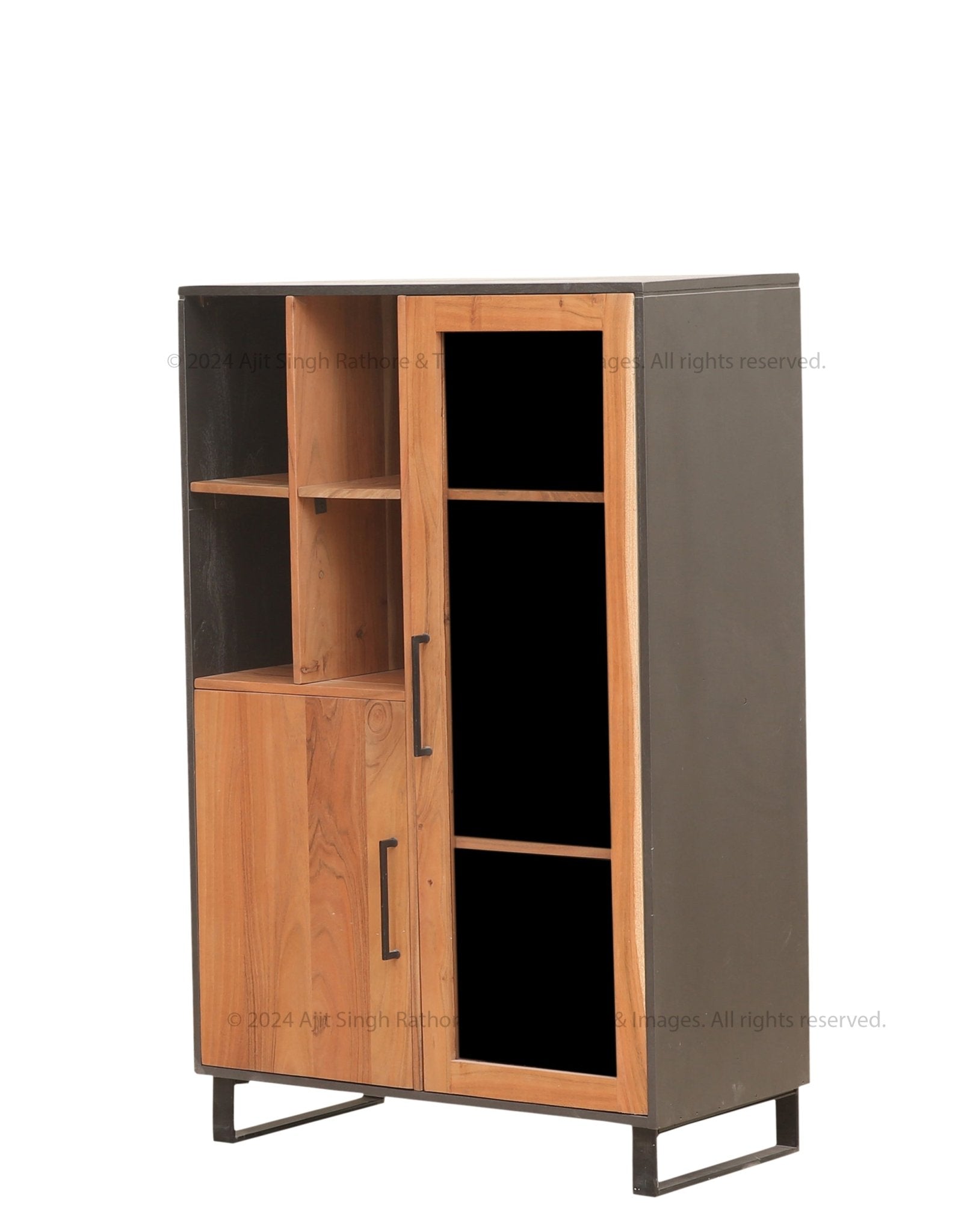 Englewood Industrial Solid Wood Book Shelf