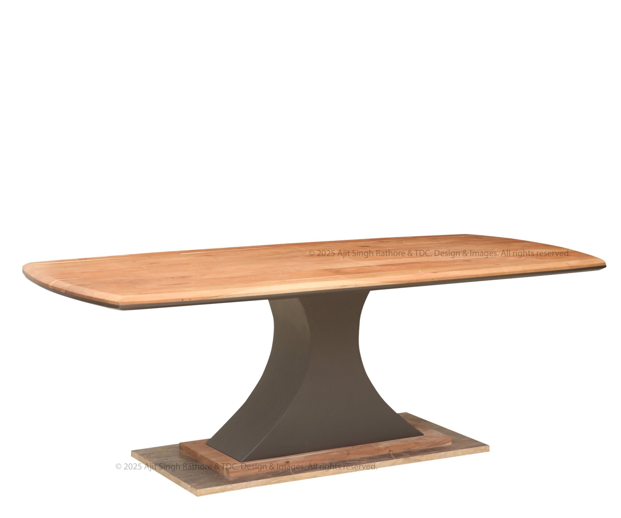 Southampton Modern Solid Wood Dining Table with Sculpted Base