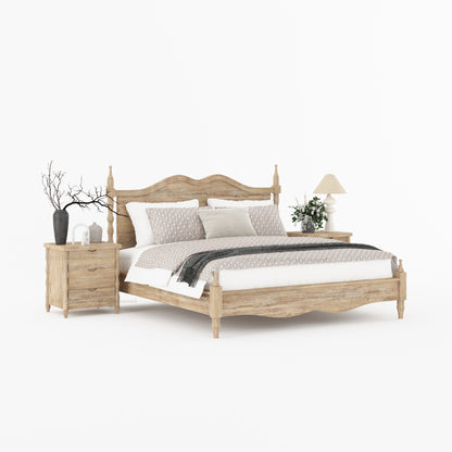 Jasper Handcrafted Solid Wood Bedroom Set with Turned Legs &amp; Sculpted Profiles