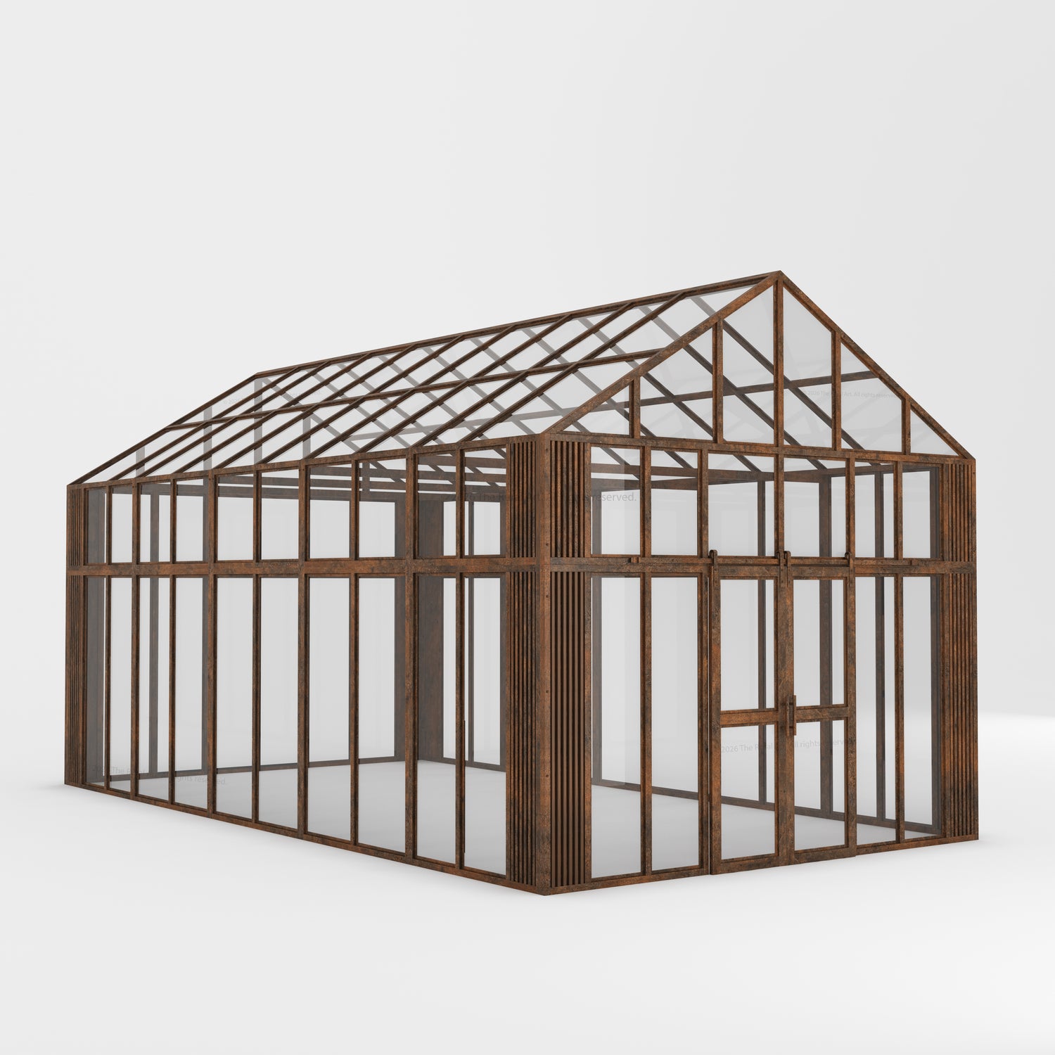 Boulder Estate Black Metal &amp; Glass Greenhouse