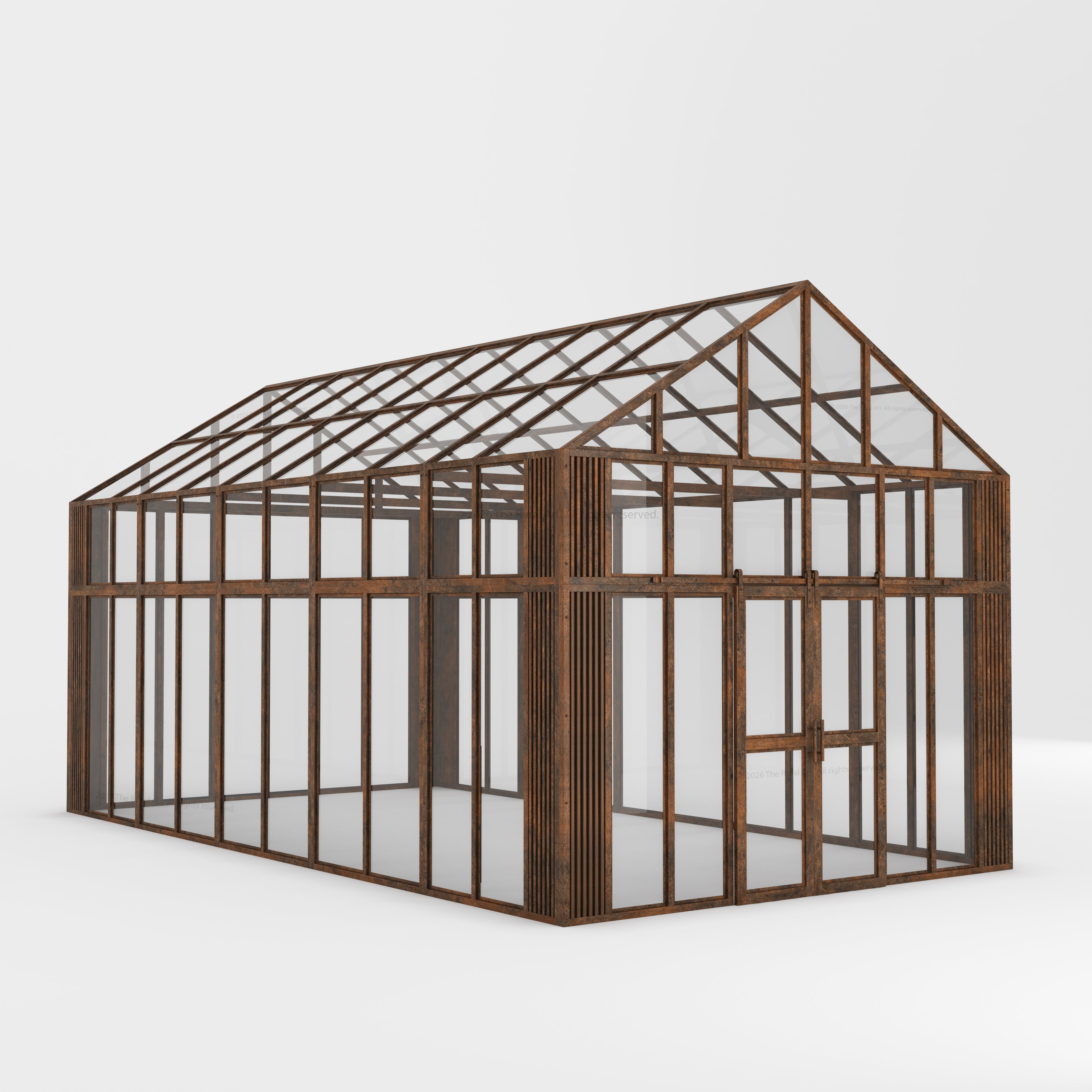 Boulder Estate Black Metal &amp; Glass Greenhouse