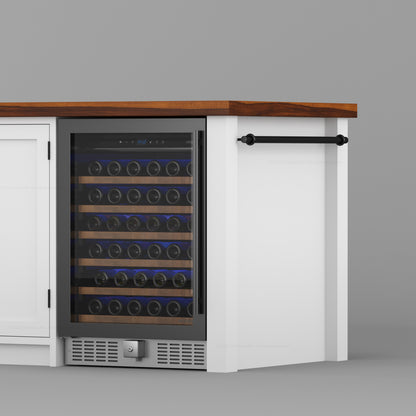 Danville Solid Wood Kitchen Island with Built-In Wine Cooler &amp; Storage Cabinets