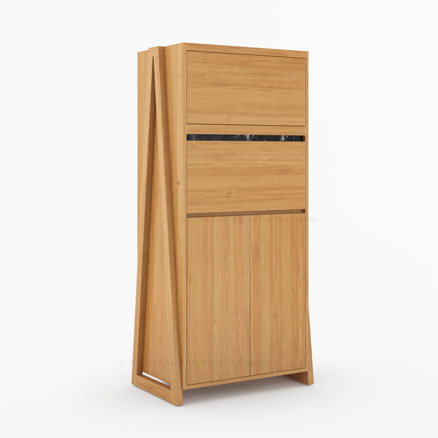 Beckley Solid Wood Revolving Wine Bar Cabinet