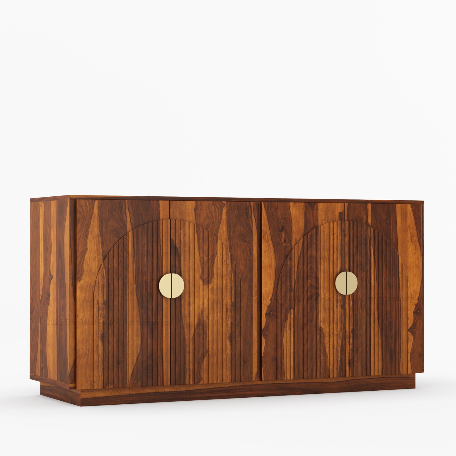 Clifton Fluted Arc-Front Solid Wood Wine Bar Sideboard