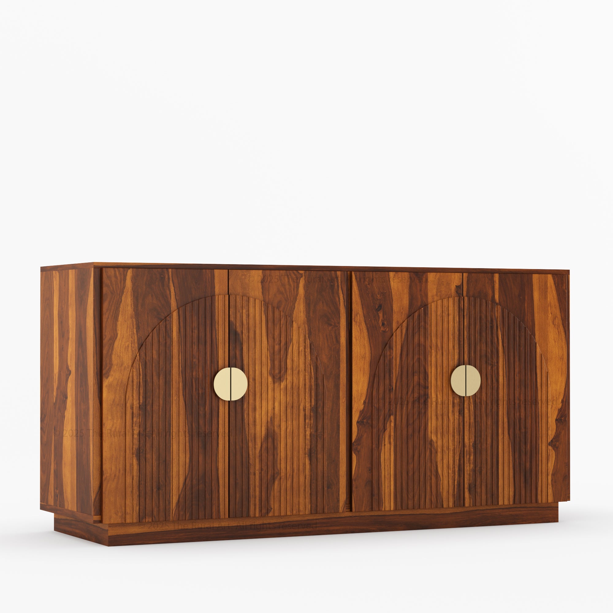 Clifton Fluted Arc-Front Solid Wood Wine Bar Sideboard