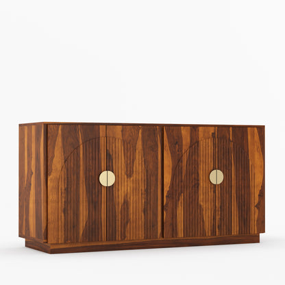 Clifton Fluted Arc-Front Solid Wood Wine Bar Sideboard