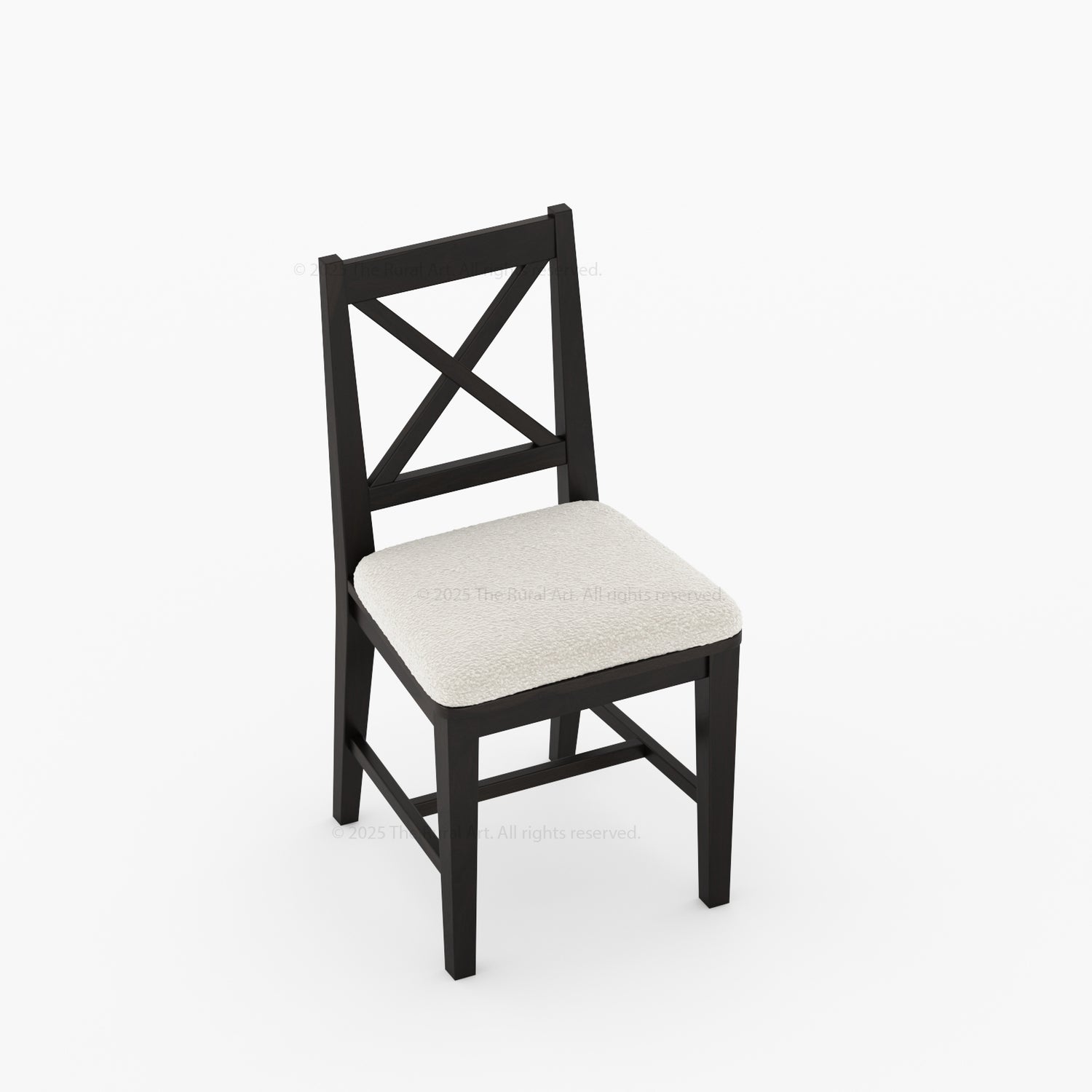 Sherman Solid Wood Dining Chair | X-Back Design with Upholstered Seat