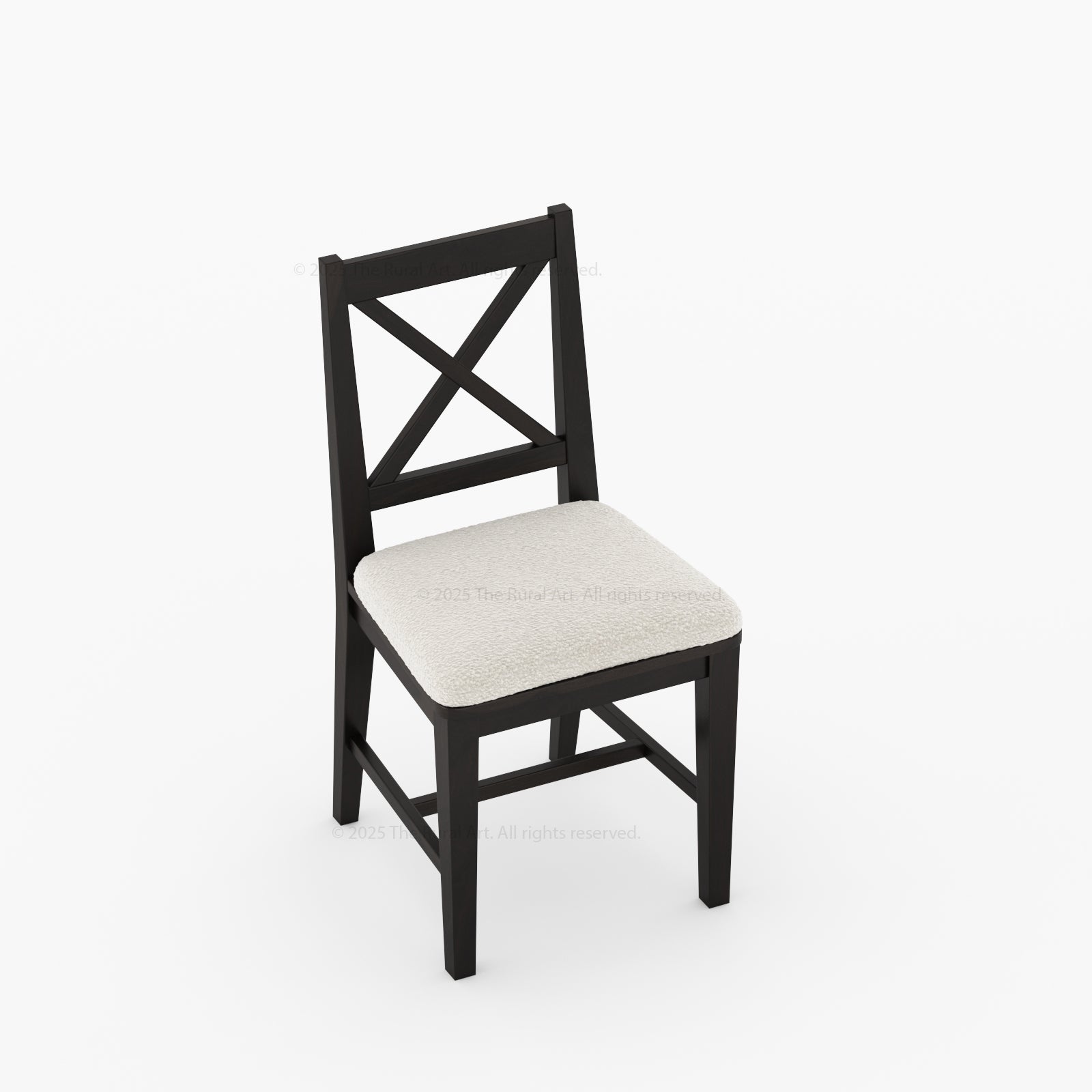 Sherman Solid Wood Dining Chair | X-Back Design with Upholstered Seat