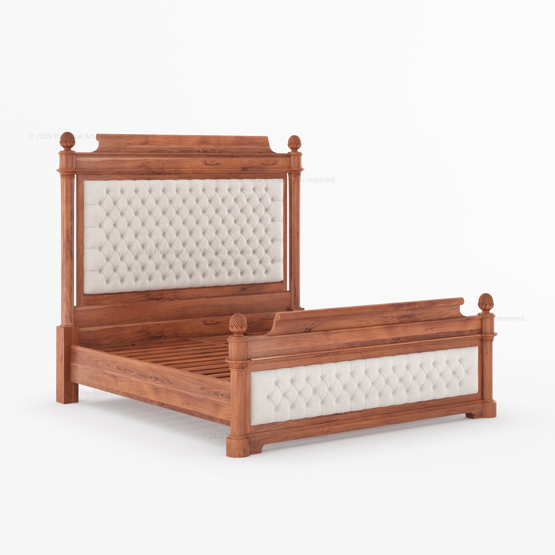 Abilene Solid Wood Platform Bed with Hand Tufted Upholstered Headboard