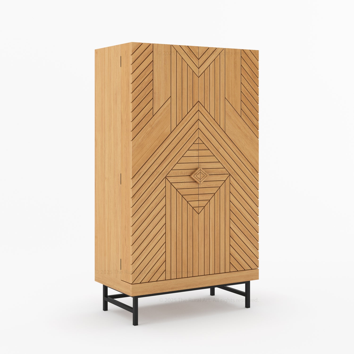 Charleston Rustic Modern Tall Bar Cabinet With Wine Storage