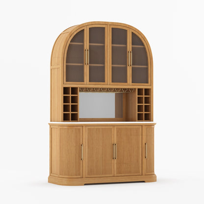 Tuscany Arched Wine Bar Cabinet with Makrana Marble